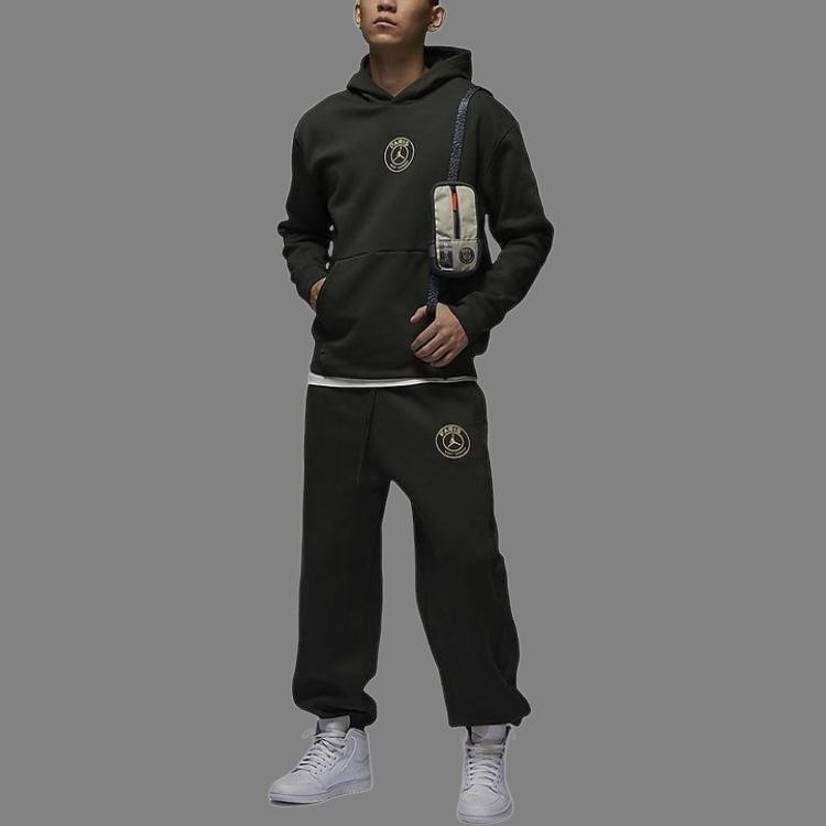 Jordan Solid Color Hooded Fleece Lined Casual Long Sleeved Sweatshirt Men's Sequoia Green FN5327-355