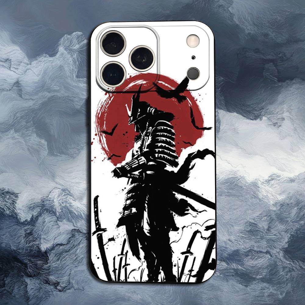 B-Bushido S-Samurai For iPhone 13,16,11,14,17,12,15,Plus,Pro Max,XS,X,XR,SE,Mini,8,7,Phone Case Soft Silicone Black