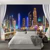 Photo Wallpaper 3d City Night Landscape Background Wall Mural Living Room Bedroom Home Decor