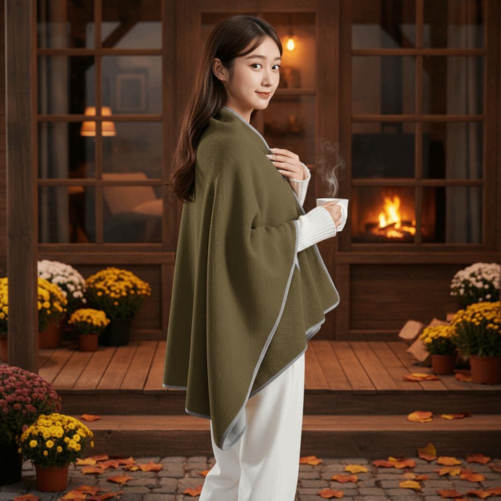 Washable Electric Heated Blanket Windproof Heating Large Shawl Warm Heating Scarf  Outdoor