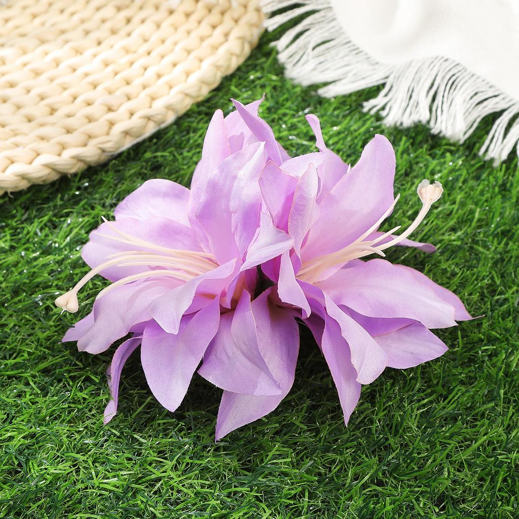 AWAYTR Solid Color Artificial Lily Duckbill Hairpin Floral Hair Clips Valentine Headwear Girl Hair Accessories Festival Gift