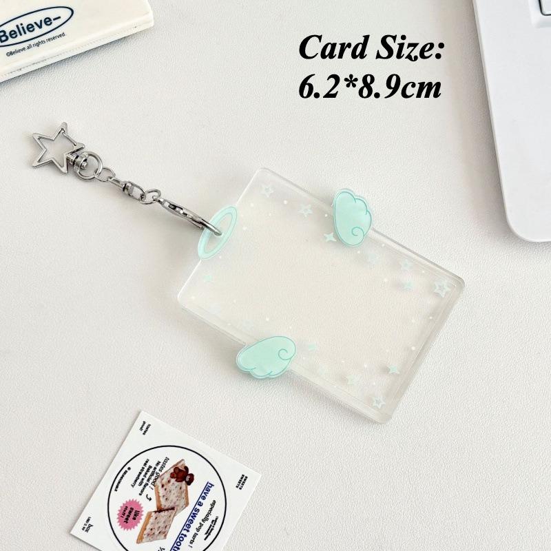 

Держатель для карточек «Крылья ангела» Милые фоторамки-звездочки для 3-дюймовых K-pop фотокарточек Корейский стиль Дисплей для карточек Акриловый держатель для фотокарточек 2025 зелёный