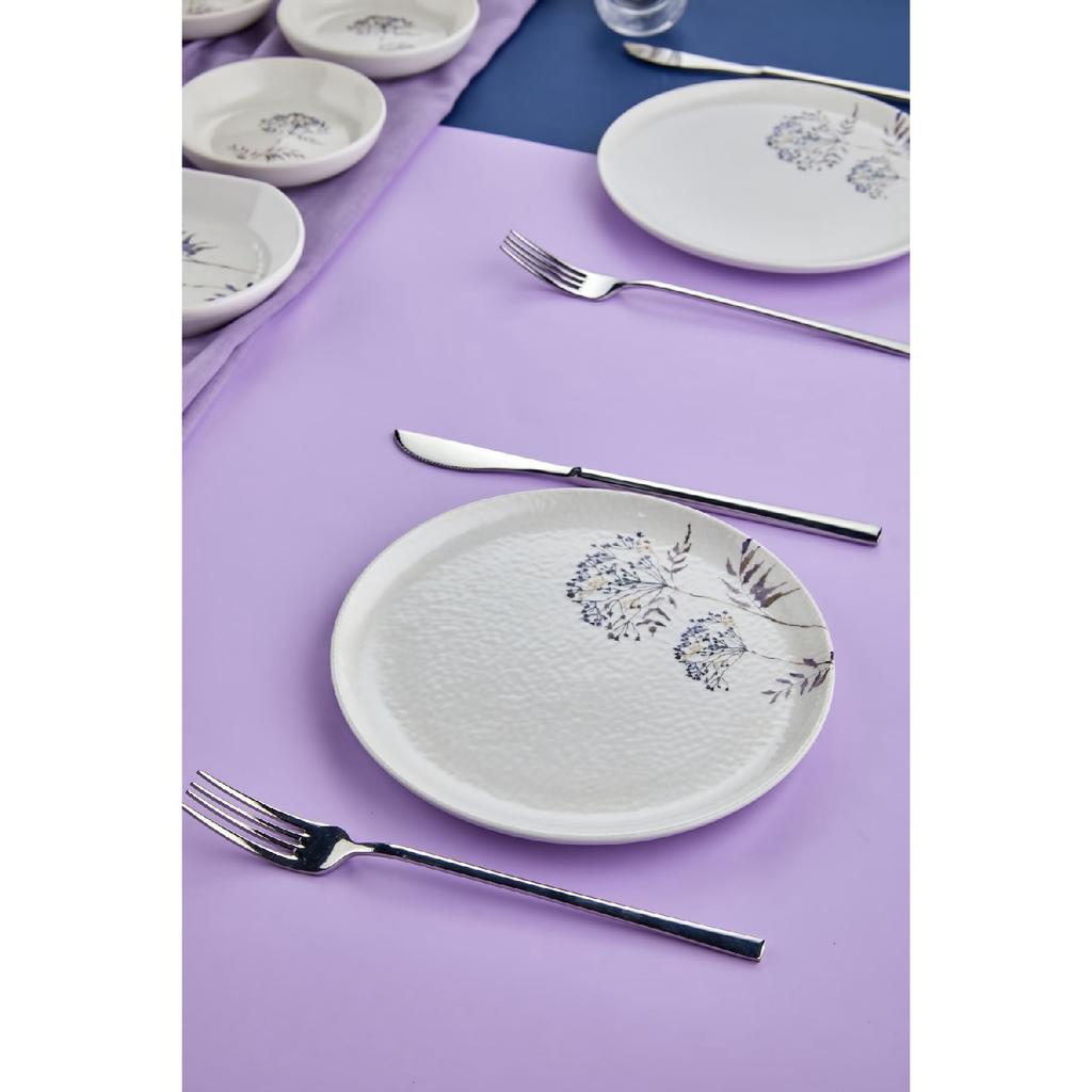 Gera Flower Patterned Luxury Ceramic 16 Piece Square Breakfast Set For 6 Persons