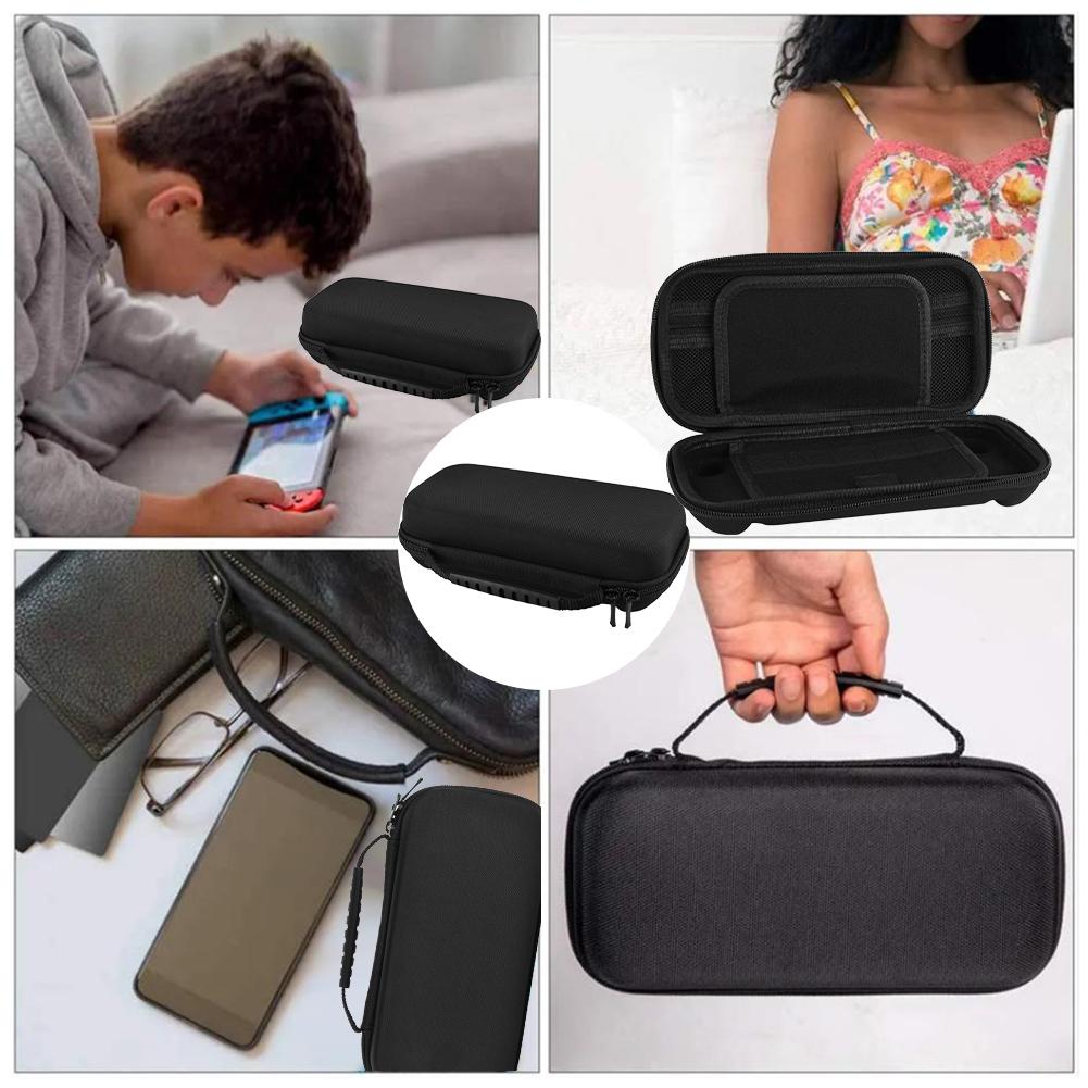 Travel Handbag Nylon EVA Hard Carrying Case Thickened Scratch-resistant Double Compartment Storage Bag for Nintendo Switch Lite
