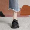 Black British Style Small Leather Shoes for Women's Spring and Summer New Soft Leather Soft Sole Single Shoes