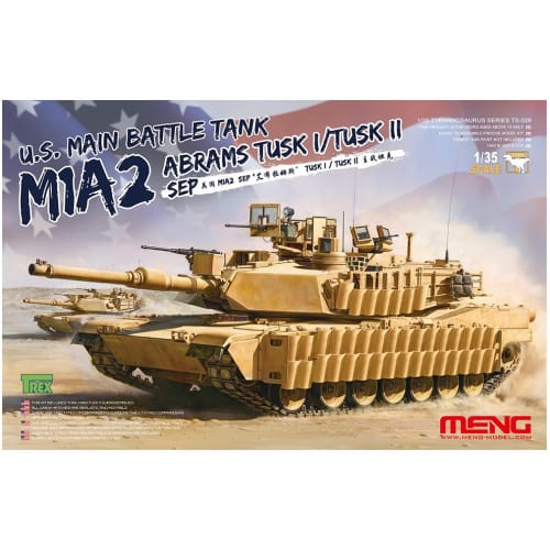 Meng Model 1/35 US Army Main Battle Tank M1A2 SEP TUSK1/TUSK2 Abrams Plastic Model MTS026