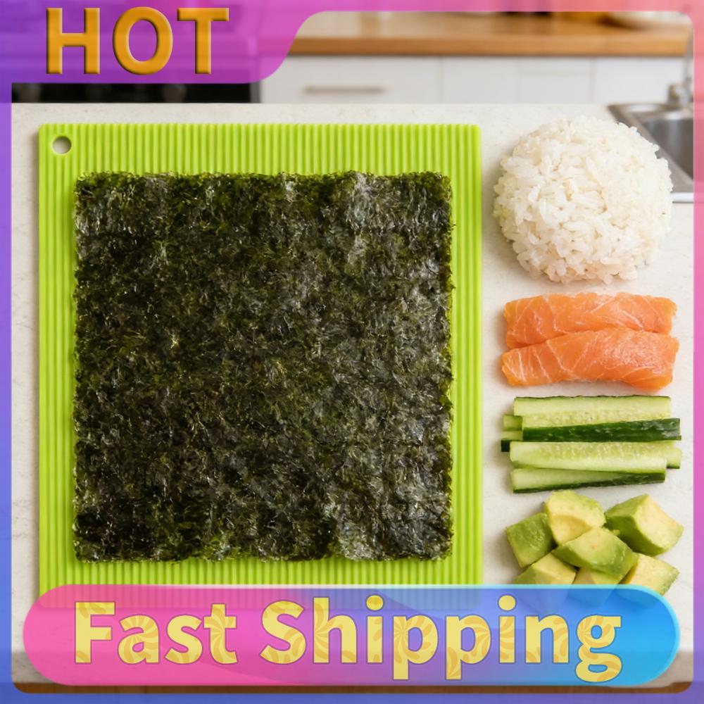 2pcs Bamboo Pattern Hand Roll Mat Easy To Clean Sushi Curtain Rolling Mat 8.6x7.8Inch for Kitchen Gadgets Cooking Accessories