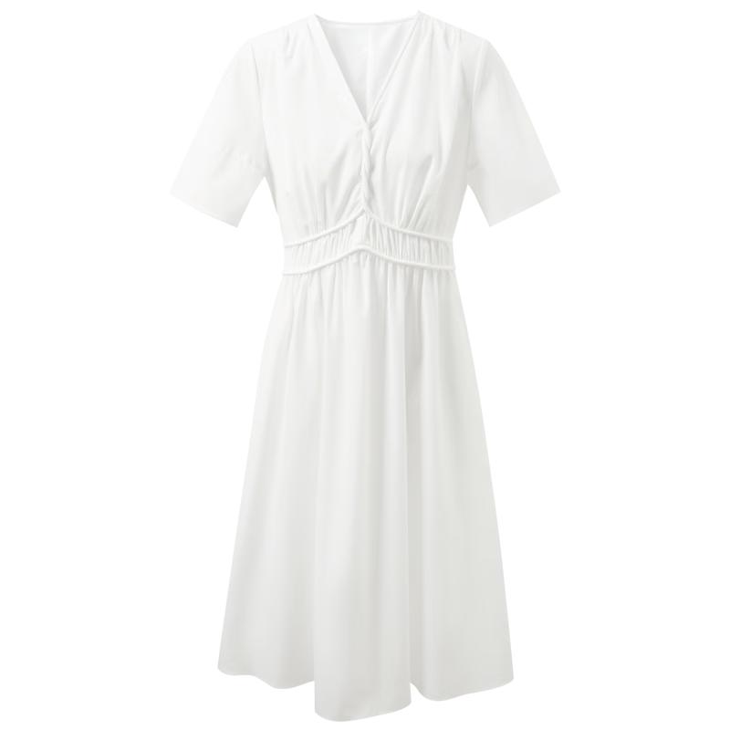 Sancai French Style V-Neck A-Line Midi Dress L