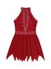 Figure Skating Dress for Girls Shiny Rhinestone Ice Skating Dress Ballet Dance Leotard Dress for Competition Costume