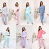 Women's Loose Fit Two-piece Loungewear Set Long Sleeve Crew Neck Top Elastic Waist Print Pants Sweet Pajama Outfit