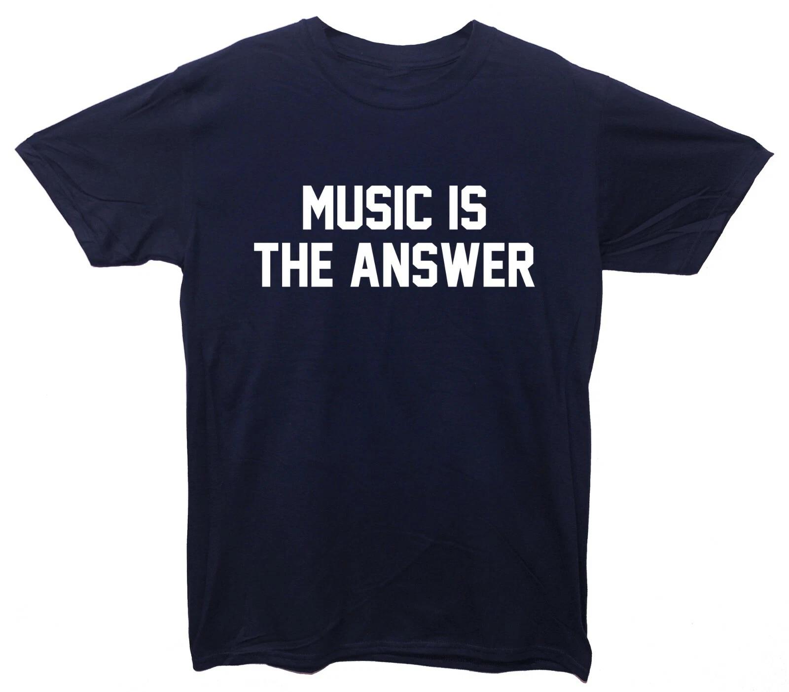 Music Is The Answer Printed T-Shirt 2XL