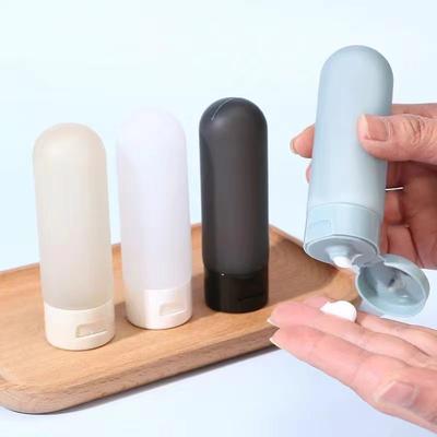60ml Přenosné plastové tuby Lahvička na plnění Cylindrické mačkací lahvičky Cestovní kosmetická prázdná láhev na šampon a sprchový gel