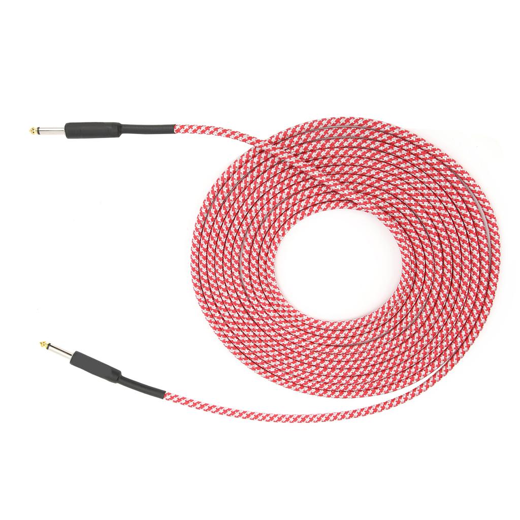 Musical Instrument Cable Braided Shielding Audio Extension Cord with NickelPlated Plug 6 Meter