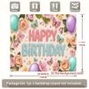 2D Pastel Floral Butterfly Backdrop Happy Birthday for Girls Themed Photo Booth Background