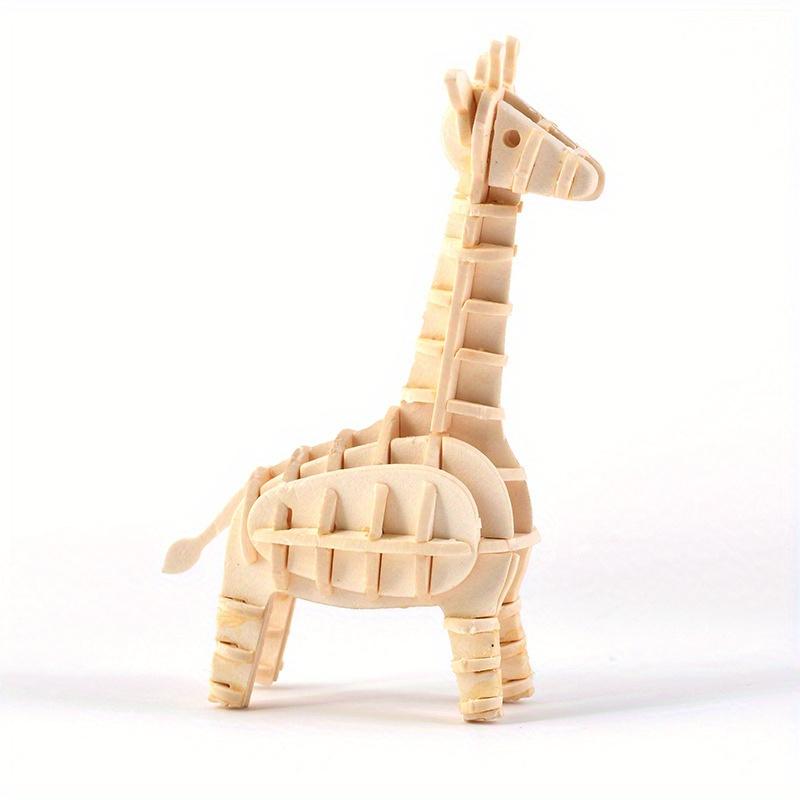 3D Animal Puzzle Model Assembly Toy Educational Ocean Biology DIY Wooden Craft Unfinished Hobby Puzzle Toy