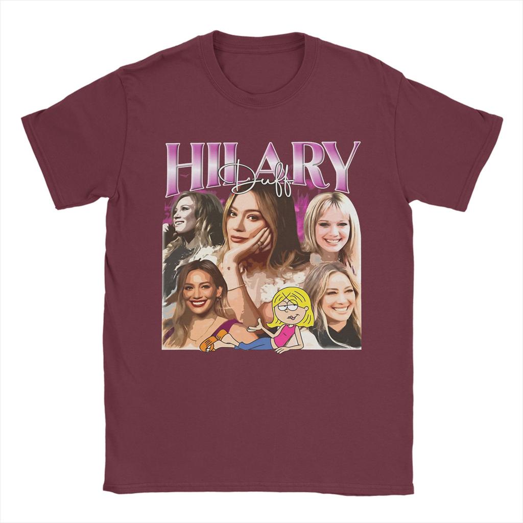 Unisex Vintage Hilary Duff Musician 2026 Tour T Shirts 100 Cotton Tops Fashion Short Sleeve Crew Neck Tees Summer TShirts