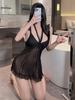 Halter Neck Strap Nightdress Sexy Hot Deep V Sleepwear Home Pure Desire Sexy Lace Sheer Nightdress For Women Sweet Top R7P2