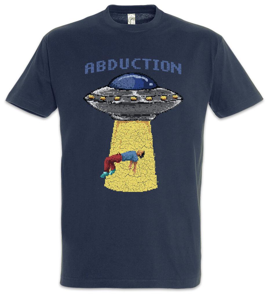 Abduction UFO T-Shirt Mens Womens Tees Top Alien Pixel Area Beam Retro Arcade Saucers Vril Gamer