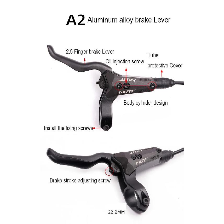 NUTT 800/1400mm Bicicletă MTB frână Hidraulică Disc frână bicicletă clemă ghidon 22.2MM Ghidon Rotor 160mm Set frână față și spate