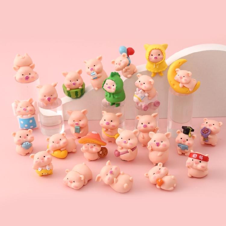 Resin Mini Pigs Miniature Pigs Figurine,Fairys Garden Accessories Garden,Microlandscape,Plant Pot,Bonsais Crafts