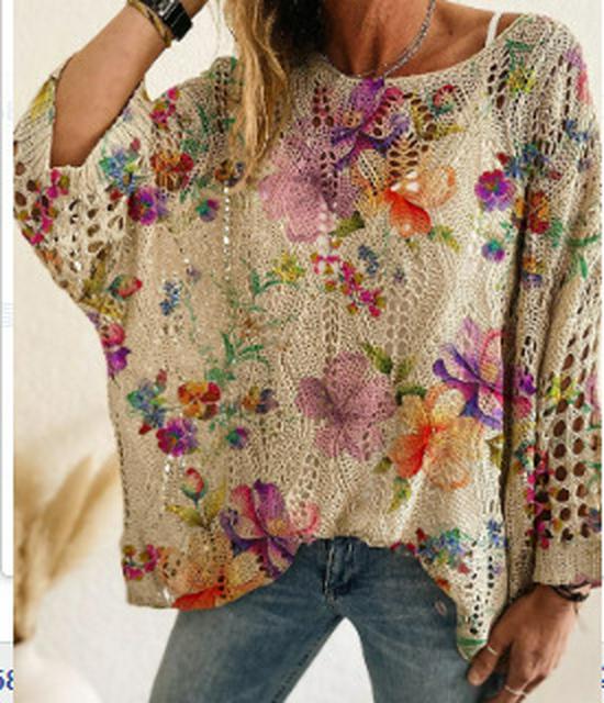 Hollow Out 3D Print Long Sleeve Christmas Sweater