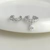 PONYKISS 925 Silber Zirkon Asymmetrische Wassertropfen Clip-Ohrringe für Damen Trendiger Feinschmuck Minimalistische Accessoires