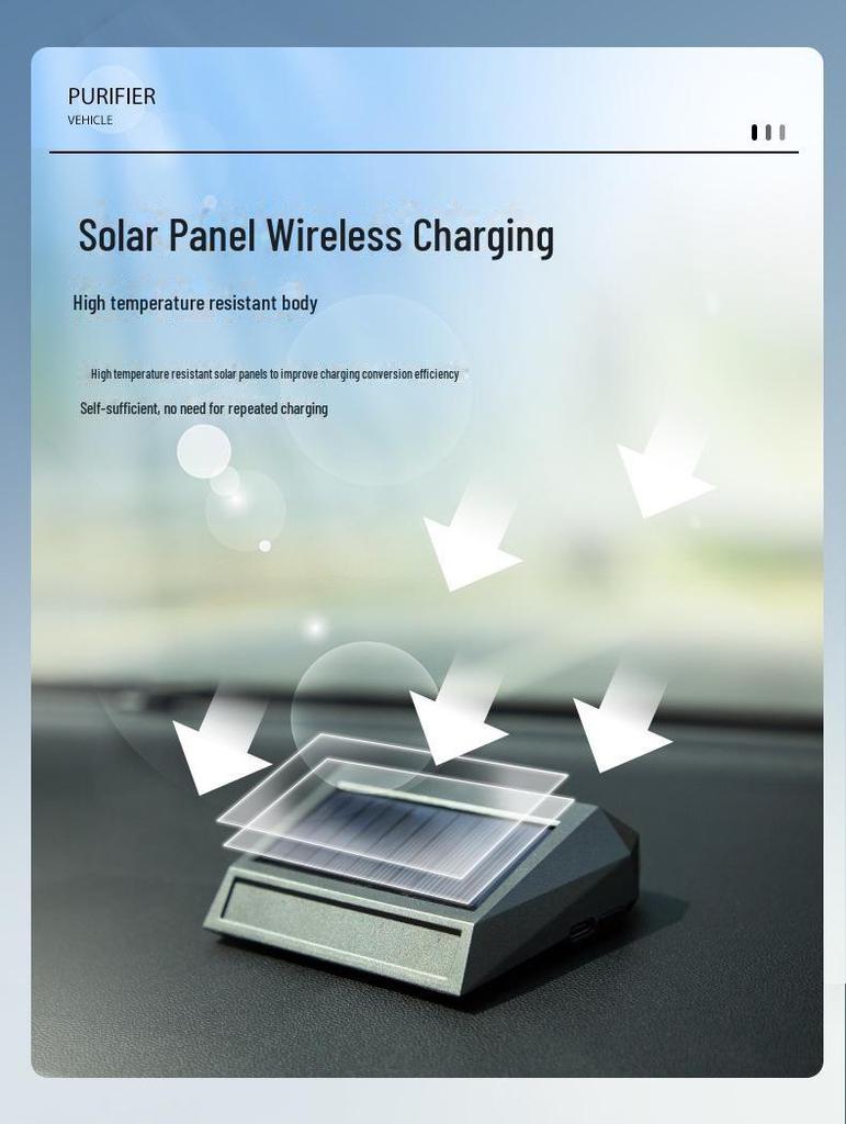 Bil solenergi luftrenser: Luktfjerning av ozon og negative ioner og formaldehydsterilisering