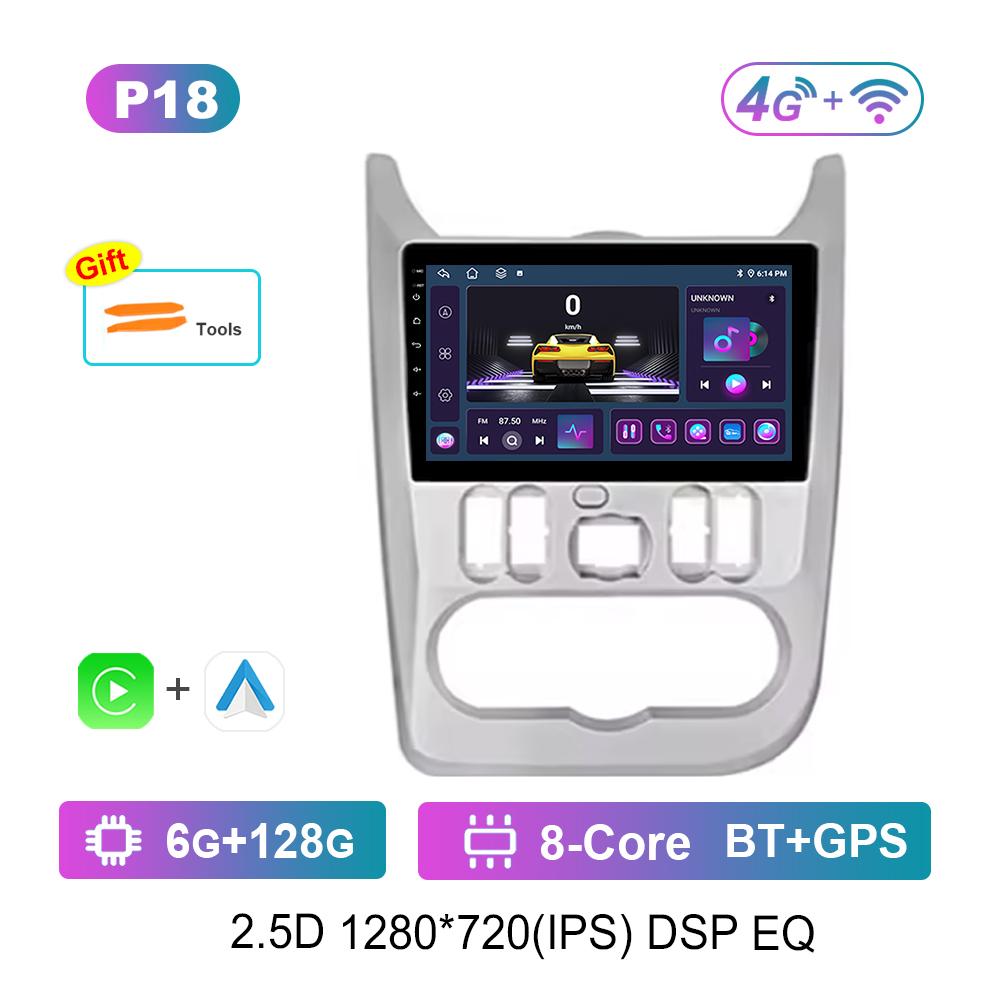 Car Radio Multimedia player for Renault Logan 1 Sandero 2009 - 2015 Android OS Wireless Carplay WiFi Head Unit GPS Navigation