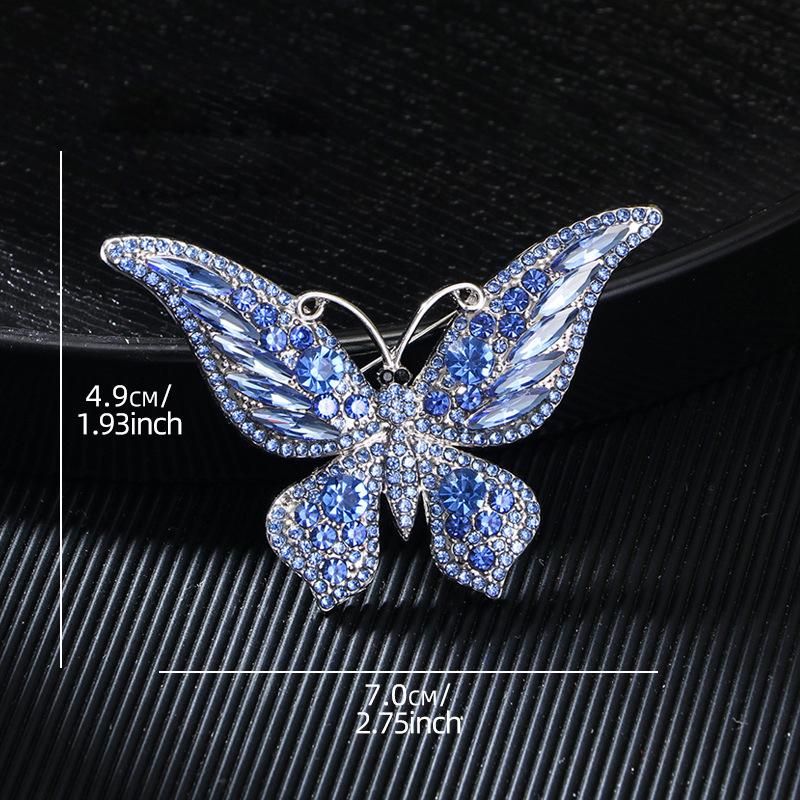 Fashion Full Zircon Butterfly Brooch For Women Luxurious Animal Corsage Pins Wedding Party Clothing Accessories Jewelry Gifts