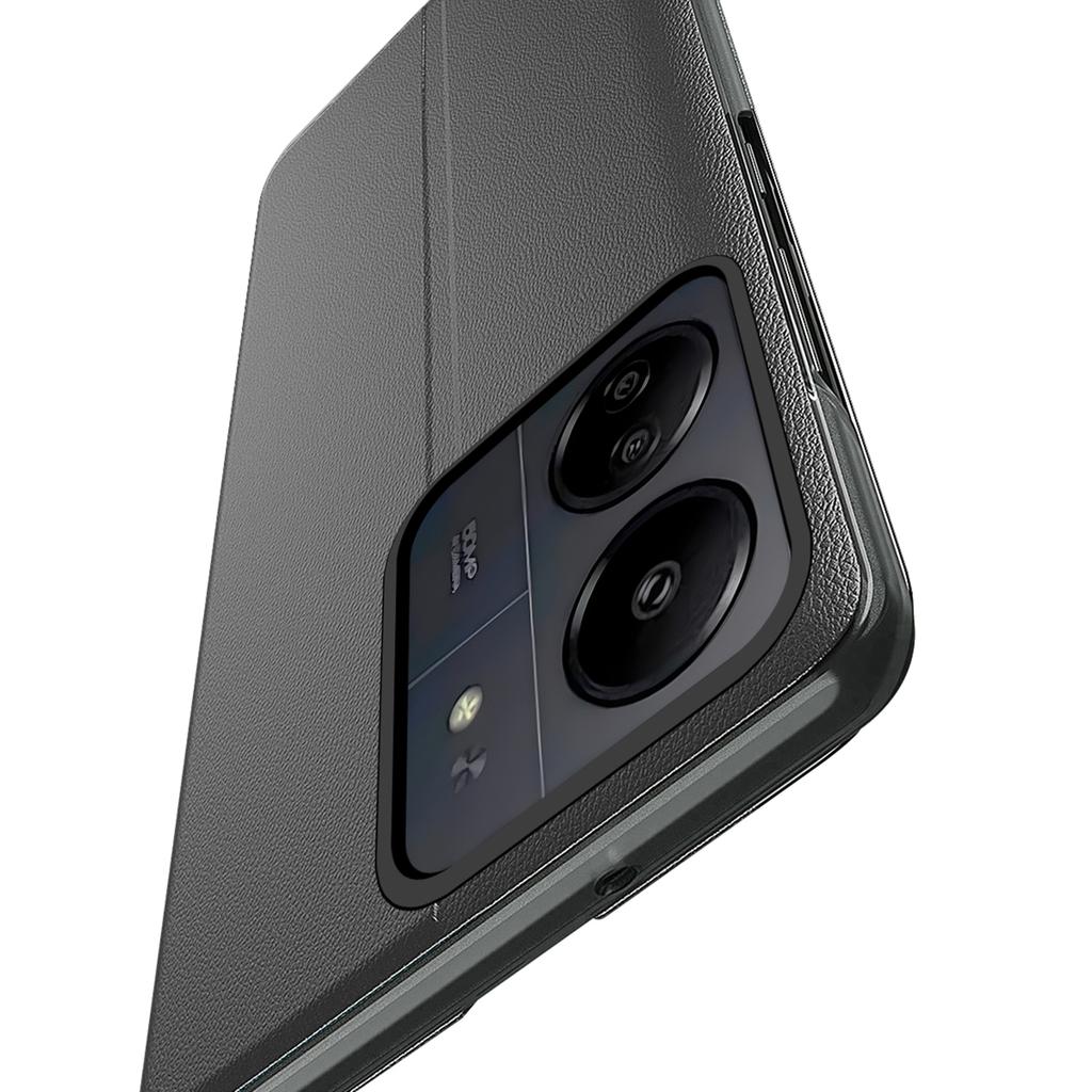 For Xiaomi Redmi 13C 4G/Poco C65 4G Leather Case View Window Stand Cover