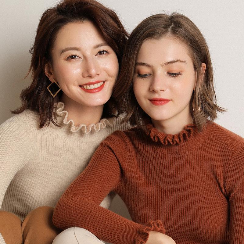 Women's Slim-Fit Ribbed Knit Sweater: Short, Base Layer Pullover for Autumn and Winter