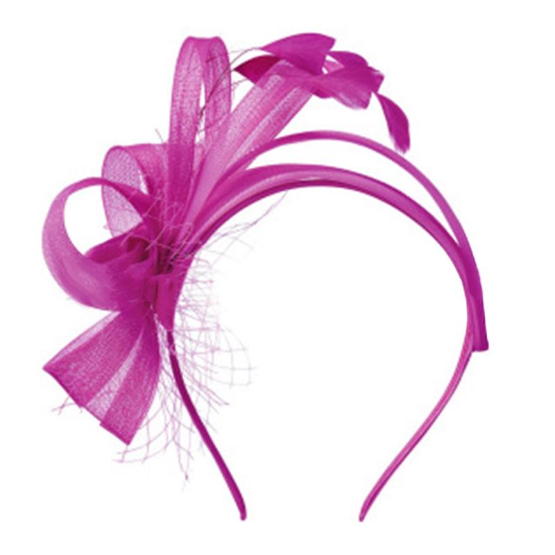 Bride Headband Feather Fascinator Headband Retro Large Floral Hair Clip Cocktail Wedding Party Bridal Hat Decor Ladies Headwear