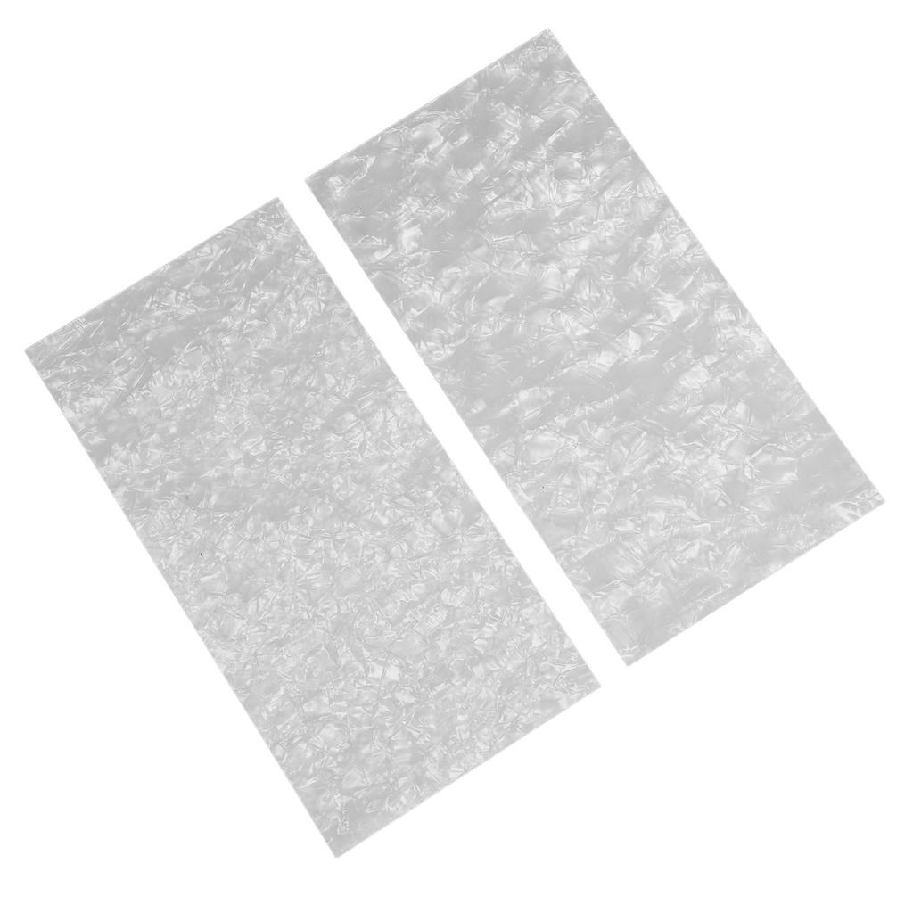 2Pcs Guitar Head Veneer White Pearl Pattern Celluloid 0.7mm Thickness Acoustic Guitar Veneer