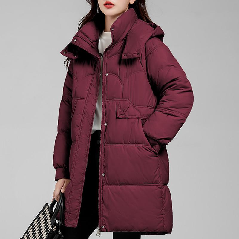 Long Coats for Women 2026 New Fashion Thick Warm Winter Women's Parkas Hooded Korean Style Solid Color Padded Jackets