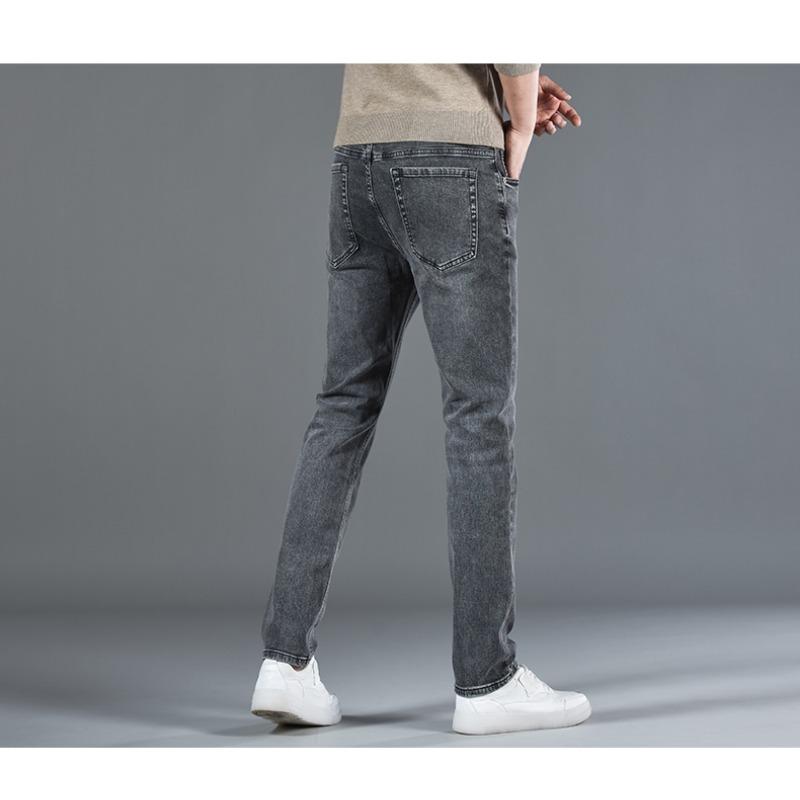Spring and Summer Four Seasons Slim Fit Korean Style Small Feet Men's Jeans Men's Casual Trendy Pants Trend