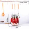 New 500/750/1000ml Glass Sealed Bottle Airtight Lid Food Preservation Storage Container Transparent Food Pickle Jar Jam