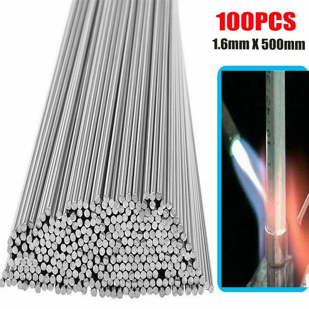 Perfect for Thin Aluminum Get Your Hands on 100pcs Aluminum Solution Welding Flux Cored Rods Wire Brazing Rod 16MM X 50CM!