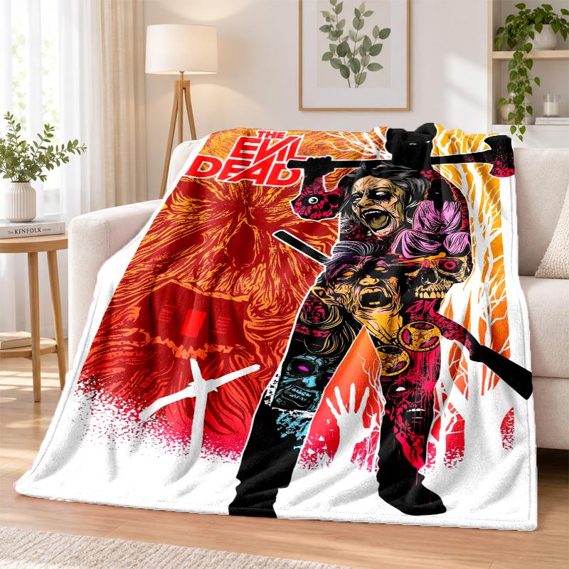 Evil Dead Ash Williams Flannel Throw Blanket Soft Warm Cozy For Sofa Bed Indoor Home Bedroom Use