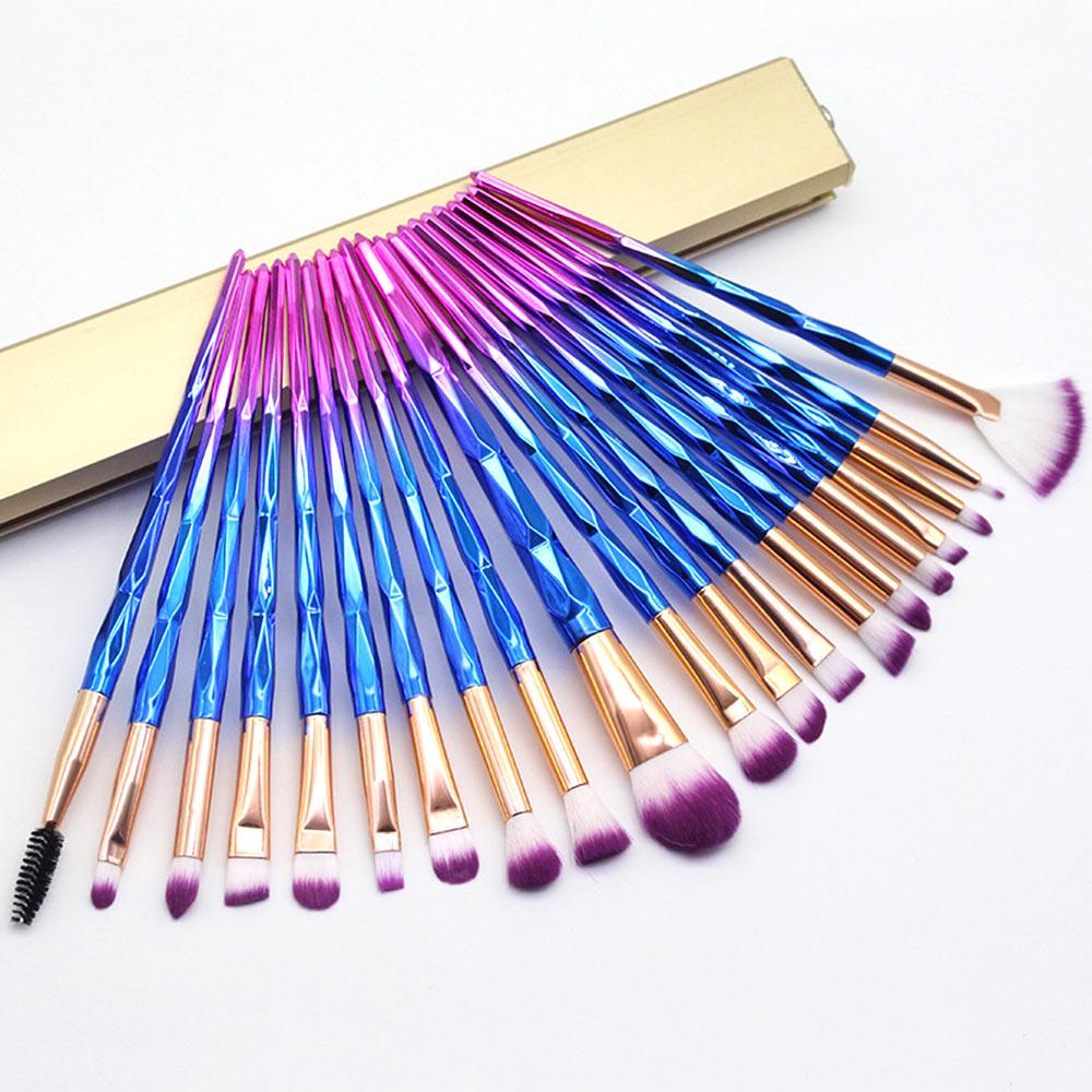 

20 шт., набор кистей для макияжа с бриллиантами, кисть для макияжа, инструмент, косметическая пудра, основа для растушевки