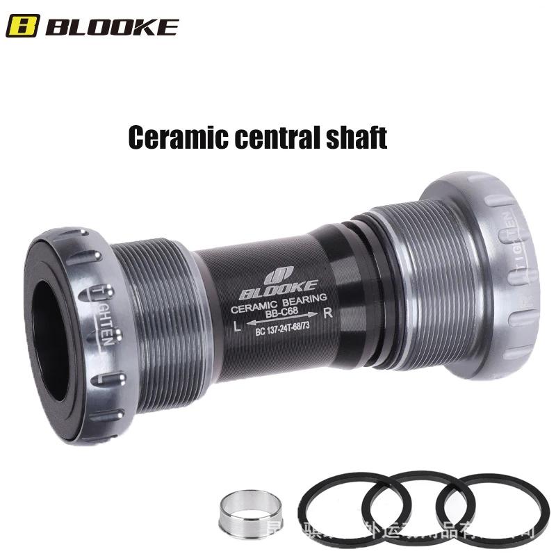 BLOOKE-Bicycle Bottom Bracket BBc68 Sealed Ceramics Bearing, Central Movement Axis Crankset, Hollowtech Crank Shaft