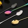 4Pcs Stainless Steel Long Handled Spoon Set Shiny Stirring Coffee Dessert Spoon Suitable for Milk Tea Juice Milkshakes Ice Cream