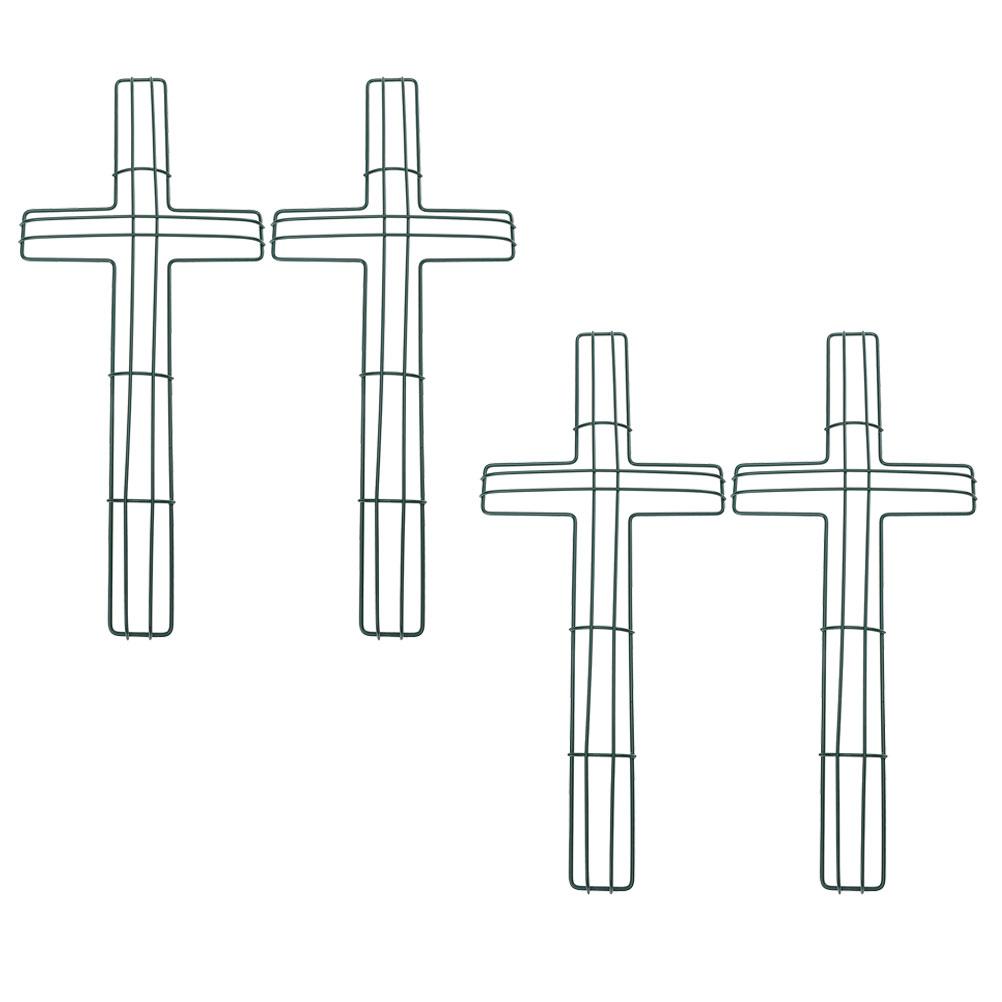 

4 Pcs Cross Garland Frame DIY Wreath Form Hanging Wire Metal Frames Party Plants Decor чёрный