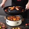 Barbecue Grill Pot Steak Grill Charcoal Pan Multifunctional Aluminum Barbecue Grill Hot Pot for Family Gathering Outdoor Picnics