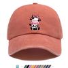 Pc Pink Cow Print Baseball Cap Printed Hat Distressed Vintage HipHop Style Hat Adjustable Size Comfortable Lightweight a