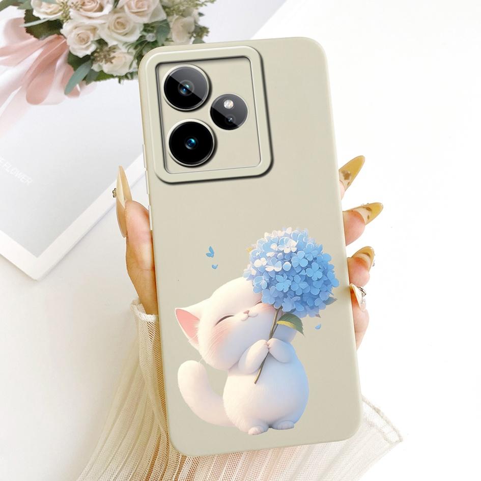 Für Realme GT 7 Hülle RMX5061 Kreatives Cartoon-Katzen-Süßigkeiten-Bemaltes Cover Weicher Silikon-Stoßfänger Für Realme GT7 Pro 7T RealmeGT7 Funda