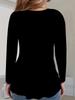 Ladies Plus Casual Long Sleeve T-Shirt, Side Pocket, All Season Comfort, Machine Washable, Comfortable Fit