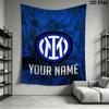 Custom Name Inter Milan Wall Tapestry Aesthetic Wall Hanging Printed Fabric Blanket Decorative Tapestries for Bedroom Living Room Home Decor