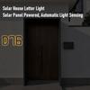 9 Inch Solar House Number Water Proof Auto Sensing LED Outside Address Sign Light Modern Style Black Number 6