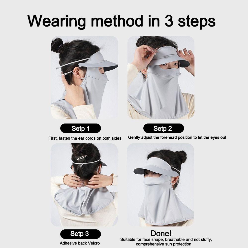 Ice Silk Sun Protection Mask UPF50+ Sunshade Face Mask New Anti-UV Neck Scarf Outdoor