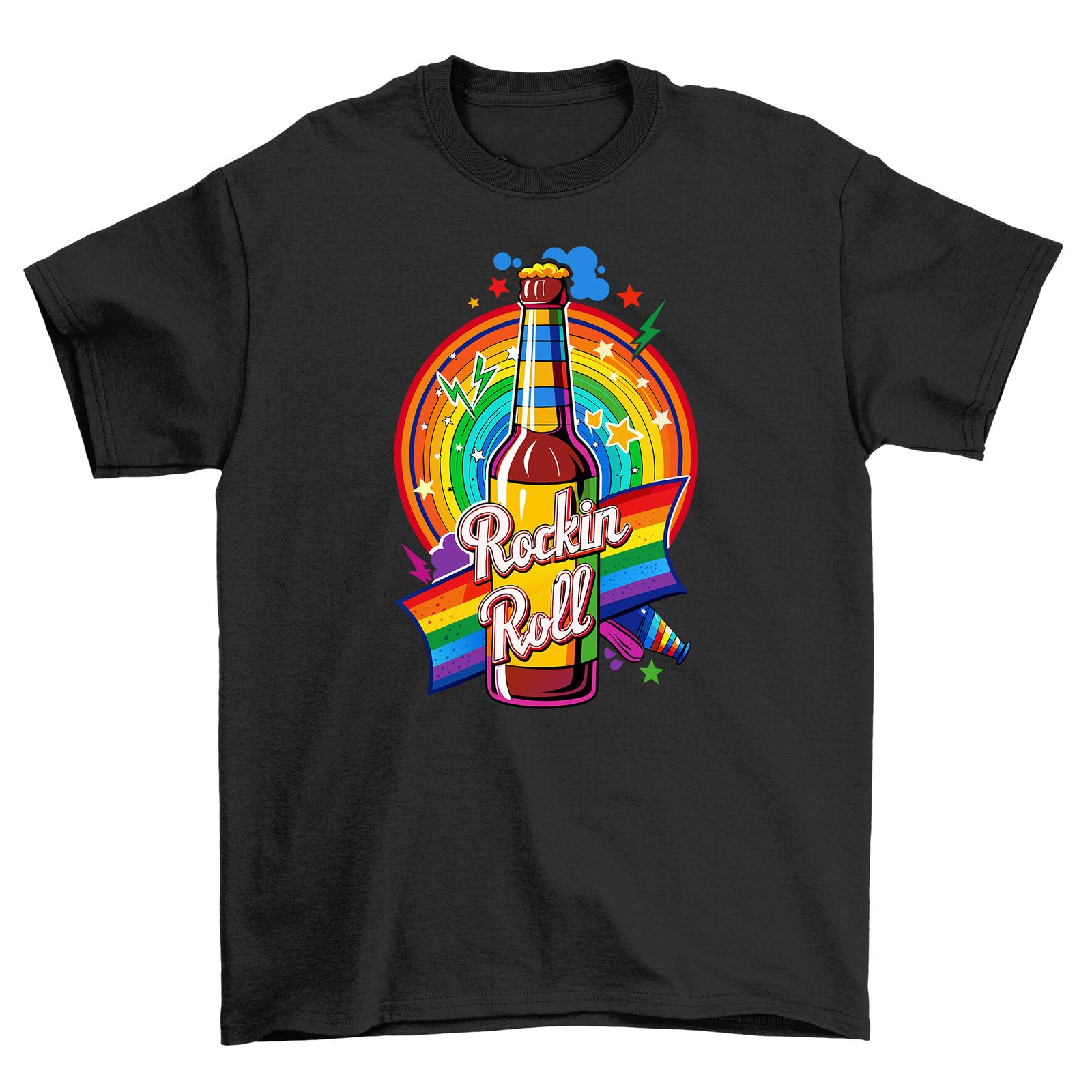 

Pride_94 Rainbow and Beer T-Shirt Mens Womens Tees Top - Cheers to Inclusivity! 100% cotton, Unisex P 4XL